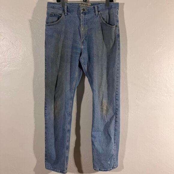 Vintage Y2K Wrangler Light Wash Denim Cowboy Western Jeans - Picture 1 of 8